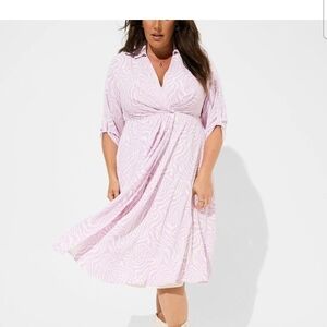 torrid Pale Pink Zebra-Print Midi Dress 3x Size 3 Plus Size